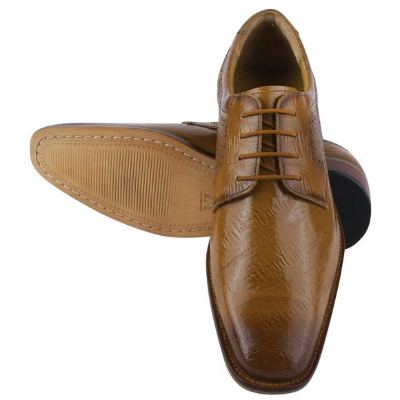 LIBERTYZENO Mens Knitted Design Genuine Leather Lace Up Oxford Dress Sho… main image 8
